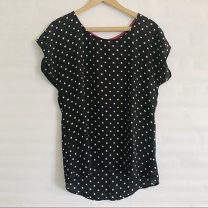 Bobeau Polka dot Short Sleeve Top